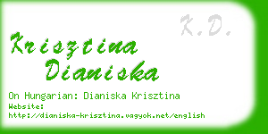 krisztina dianiska business card
